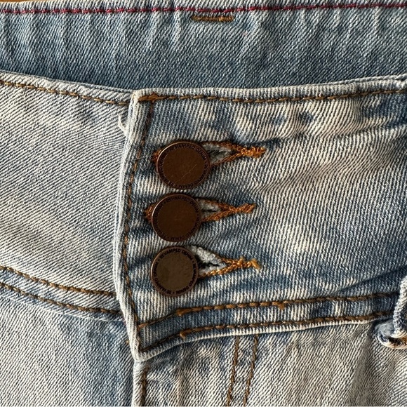 Revamped Denim Jeans High Waist Cropped Hem Skinny Straight - Size 11 - Picture 3 of 12